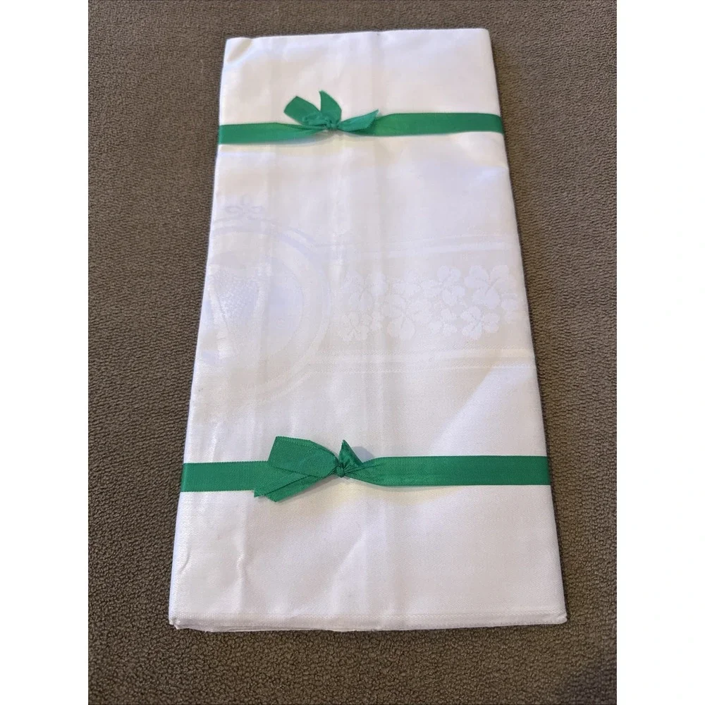 New Vintage Heirloom All Pure Double Damask Irish Linen 54x54 (TD)